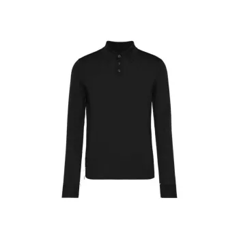 Maison Margiela Long Sleeved Knitted Polo Shirt