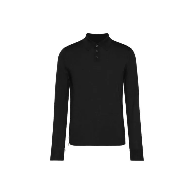 Maison Margiela Long Sleeved Knitted Polo Shirt-0