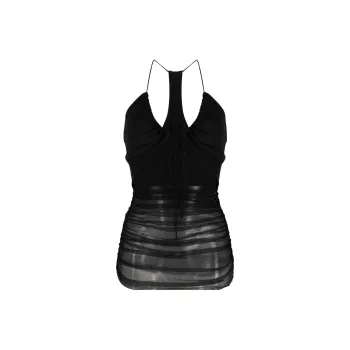 Christopher Esber Veiled Semi-sheer Asymmetric Draped Top