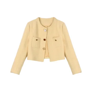 MUKOK Jackets Coats Women's Cream Yellow