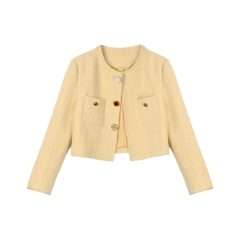 MUKOK Jackets Coats Women's Cream Yellow-0