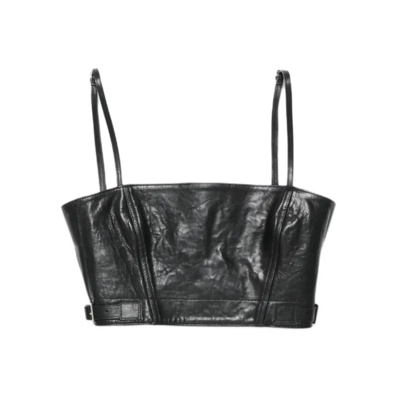 Acne Studios Leather Crop Top-0