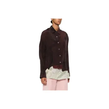 DRIES VAN NOTEN Casio Print Shirt Brown