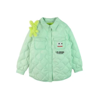 LALABOBO FW22 Solid Color Collarless Down Jacket Women's Green