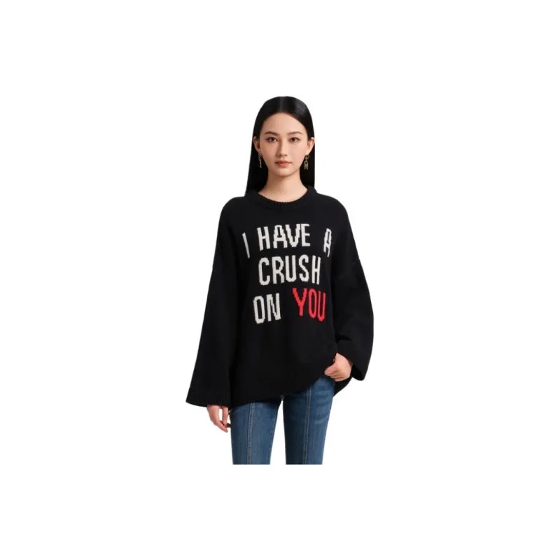 Blood Glitter Cashmere Sweater Women's Black-0