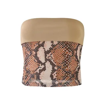 Tiger Mist FALLON TOP Strapless Top Women's Brown