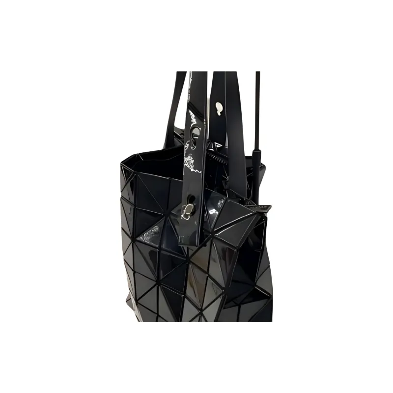 ISSEY MIYAKE Polyvinyl Chloride Resin Handbag Women's Black-4