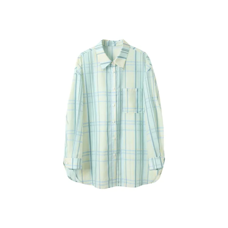 3COLOUR Shirt Women's Glacier Blue Plaid-0