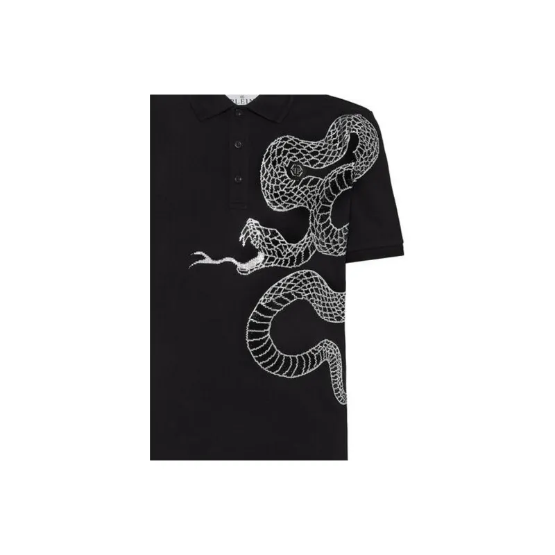 PHILIPP PLEIN Graphic Snake Polo Shirt-3