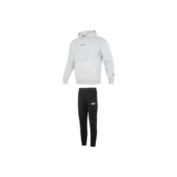 PUMA Casual Sportswear Men Clothing Set Gray Top+Black Pants