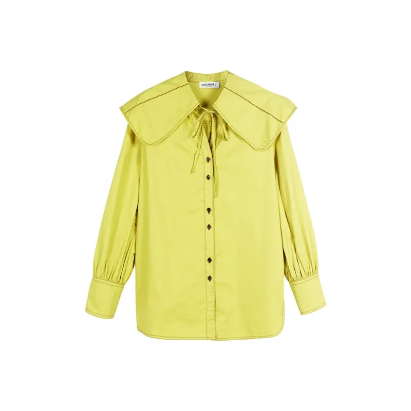 MISSSHINE Shirt Women's Yellow Olive-0