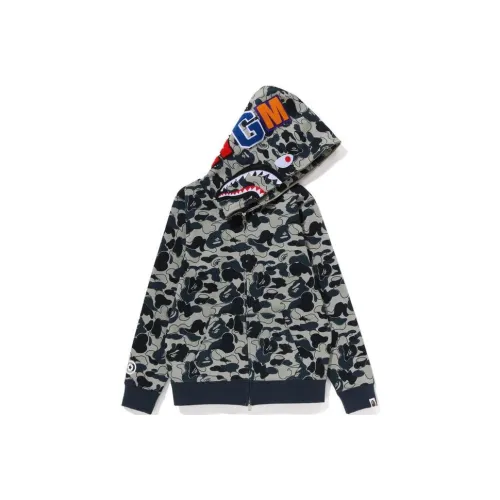 A BATHING APE Women'ss Cookie Camo 2 Shark Full Zip Hoodie Beige