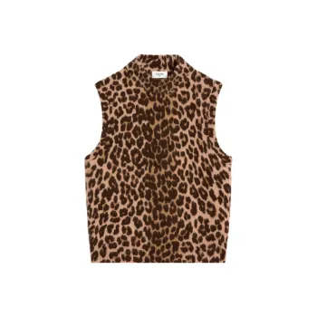 CELINE Turtleneck Sweater In Leopard Cashmere