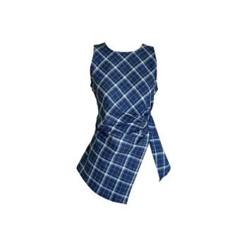 PZGE Shirts Women's Blue Plaid