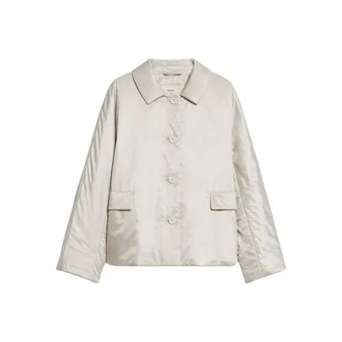 'S MAX MARA Greens Collection Reversible Water Repellent Technical Canvas Jacket Jackets & Coats Women's Ecru