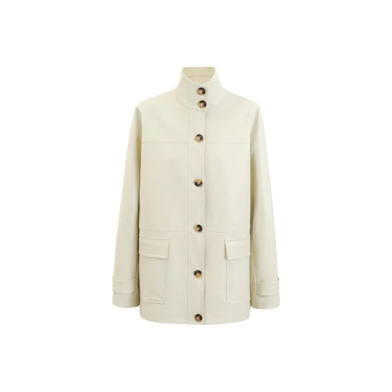 Self Who Jackets Coats Women's Ecru-0