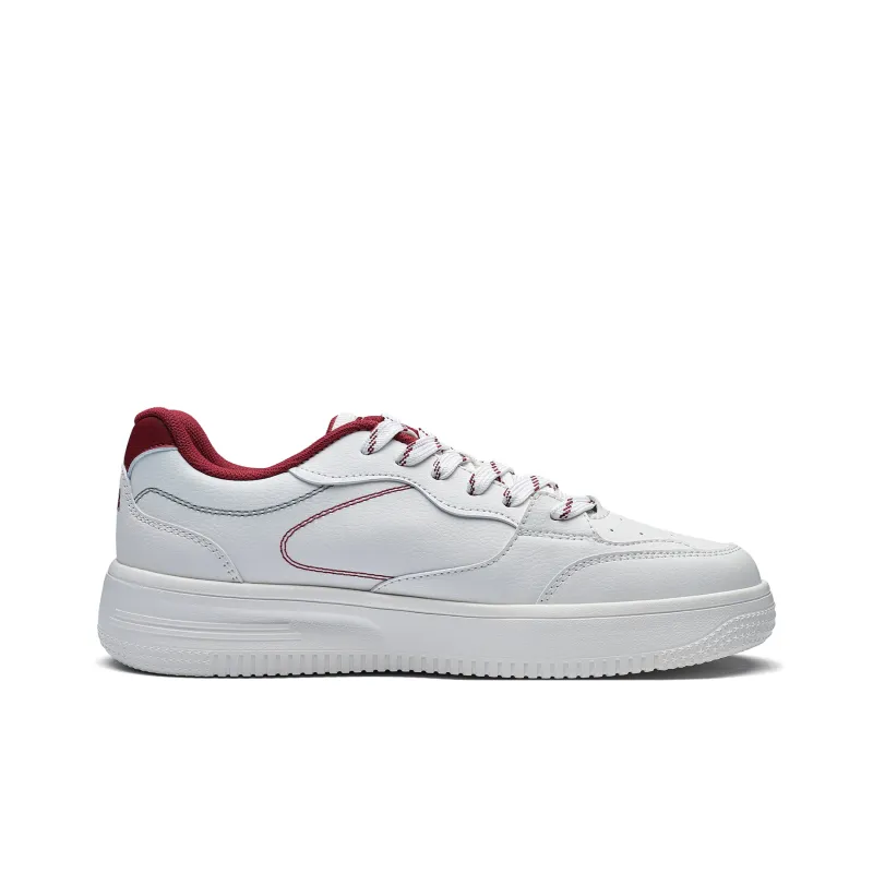 Kappa Back to Back Slip Resistant Cushioning Abrasion Resistant Low Top Skateboard Shoes Unisex Red White-1