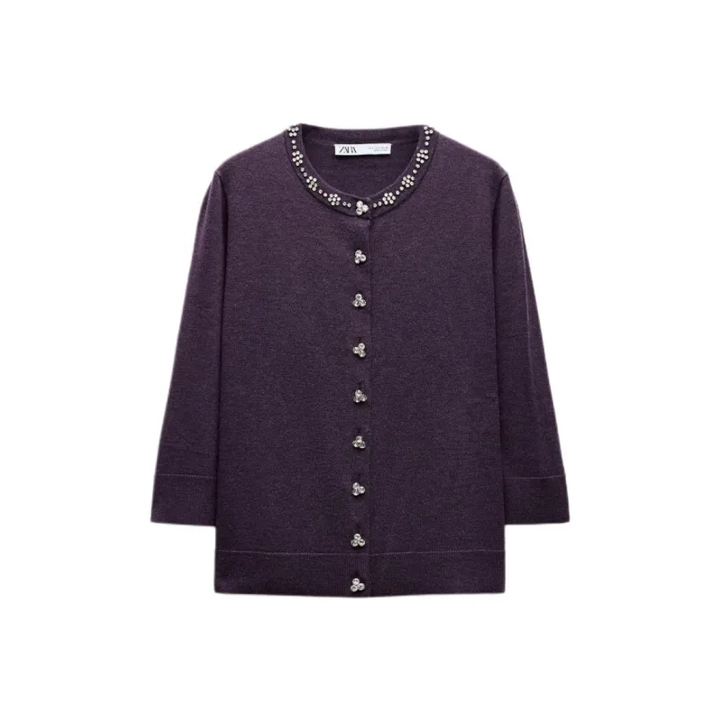 ZARA Knitwear Women's Marine Plum-0