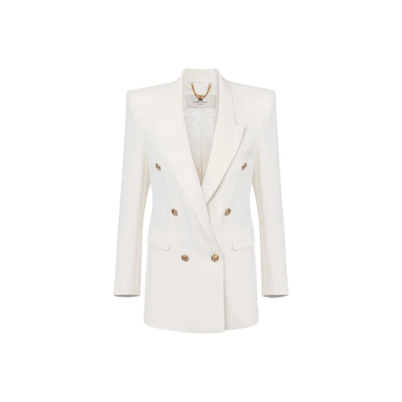 Elisabetta Franchi Buttoned Crêpe Jacket-0