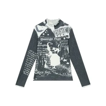 ELF SACK T Shirt Women's Magic Brochure Black White