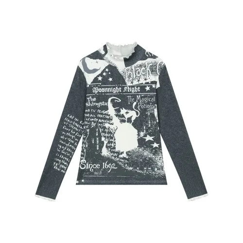 ELF SACK T Shirt Women's Magic Brochure Black White