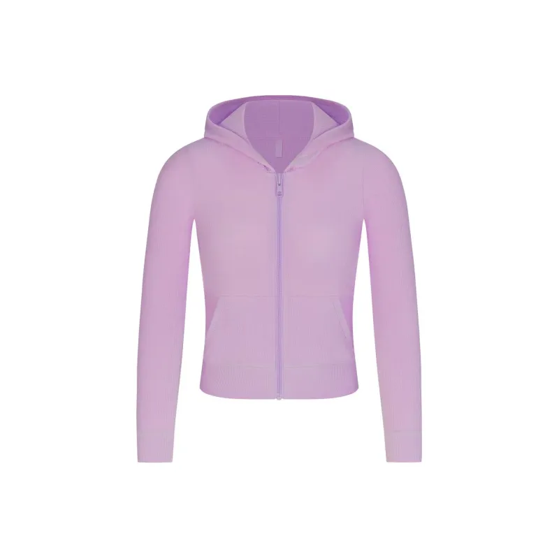 SKIMS Valentine's Day SOFT LOUNGE ZIP UP HOODIE Sweatshirt Women's SUGAR PLUM/Tang Mei-0