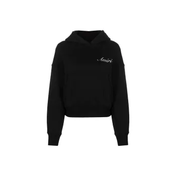 AMIRI Embroidered Cotton Hoodie With Logo Sweatshirt Women's Black