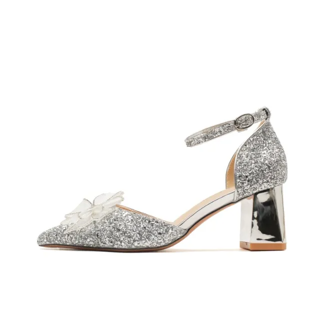 QITUMAUL Chunky Heel High Heels Women's-12