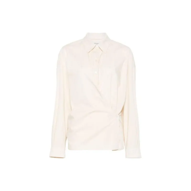Lemaire Straight Collar Twisted Shirt 'Cream'-0
