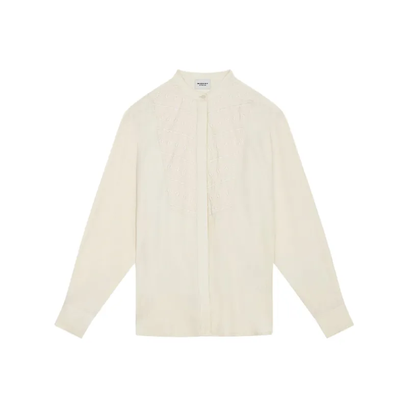 ISABEL MARANT Britten Embroidered Detailed Long Sleeved Shirt-0