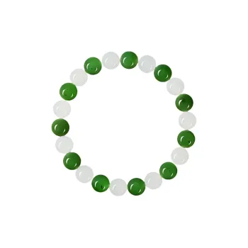 MUSHIFEN Hetian Jade Bracelets Pale Greenish White Jade Unisex