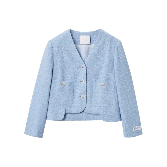 OVV Jackets Women's Aqua Blue Solid Color 03-0