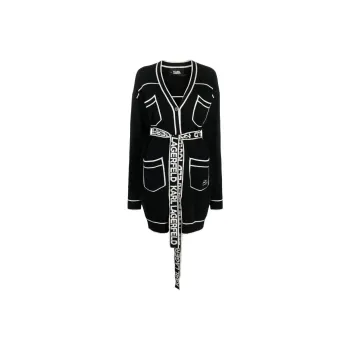 KARL LAGERFELD / Karl Lagerfeld Jeans Logo print Belted Cardigan
