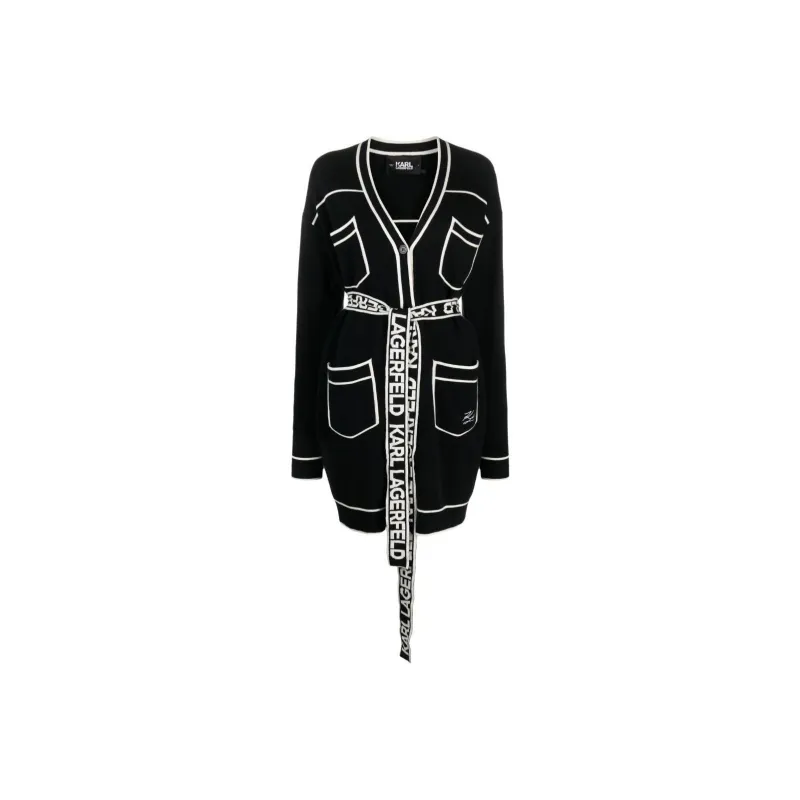 KARL LAGERFELD / Karl Lagerfeld Jeans Logo print Belted Cardigan-0