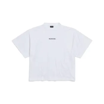 Balenciaga Logo Embroidered Mockneck T Shirt