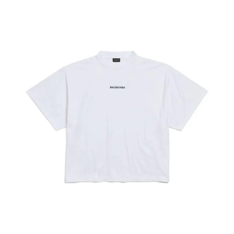 Balenciaga Logo Embroidered Mockneck T Shirt-0