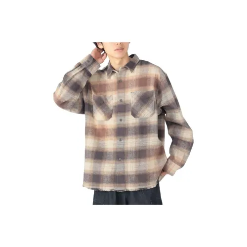 Beams Shirts Men Brown
