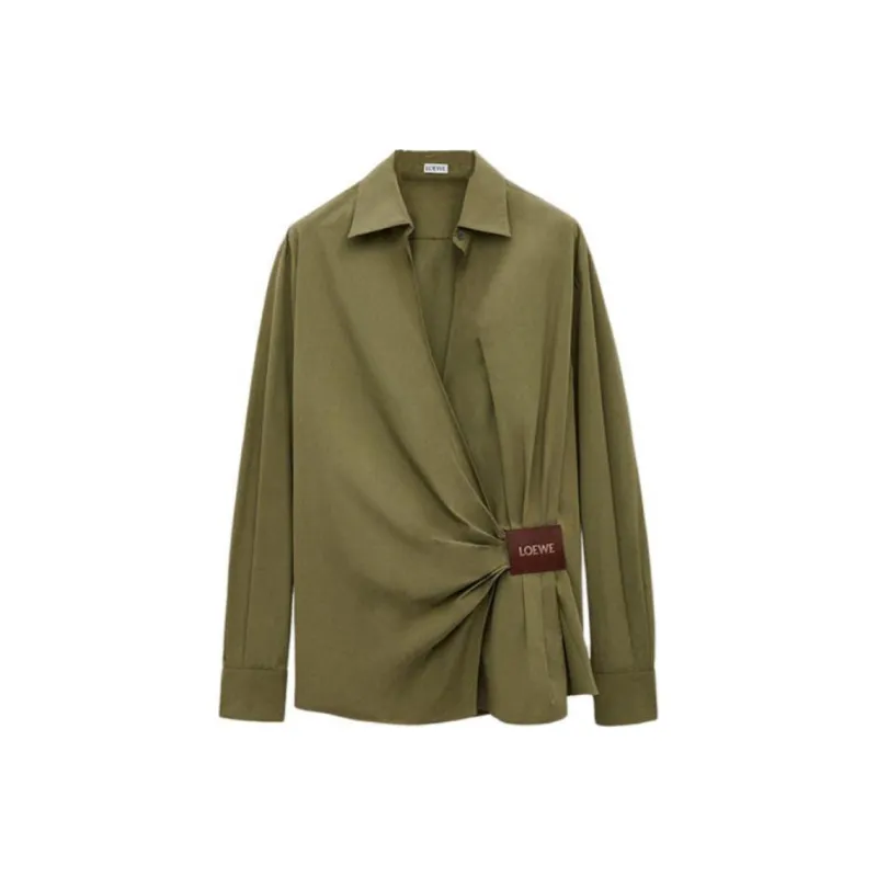LOEWE SS25 Shirt Women's Khaki Green-0