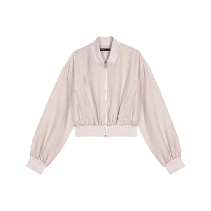 Maje Drop-shoulder Cropped Bomber Jacket-0