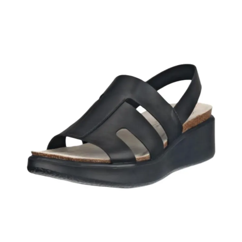 Ecco Flowt One Strap Sandals 3cm Women's Black-1