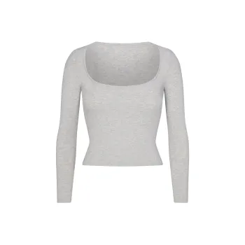 SKIMS Regular T Shirt Women's LIGHT HEATHER GREY/Light Heather Gray