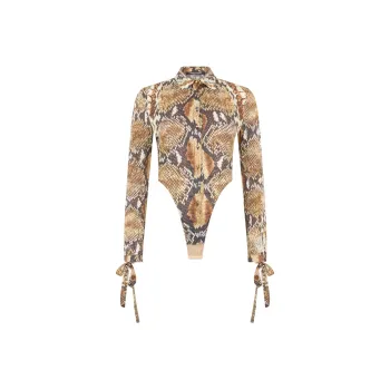 Roberto Cavalli Snakeskin print Bodysuit
