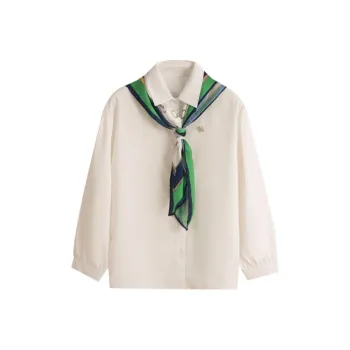 Huagaa Shirts Women's White Includes Shawl