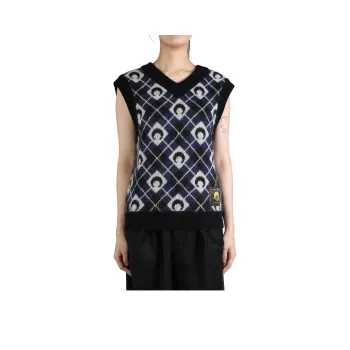 Marine Serre Moon Argyle Knitted Vest