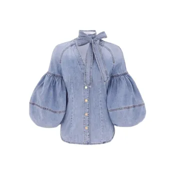 Zimmermann Tied Denim Blouse