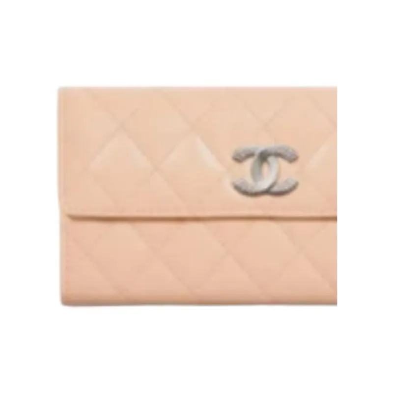 CHANEL Calfskin Wallet Women's Beige-2