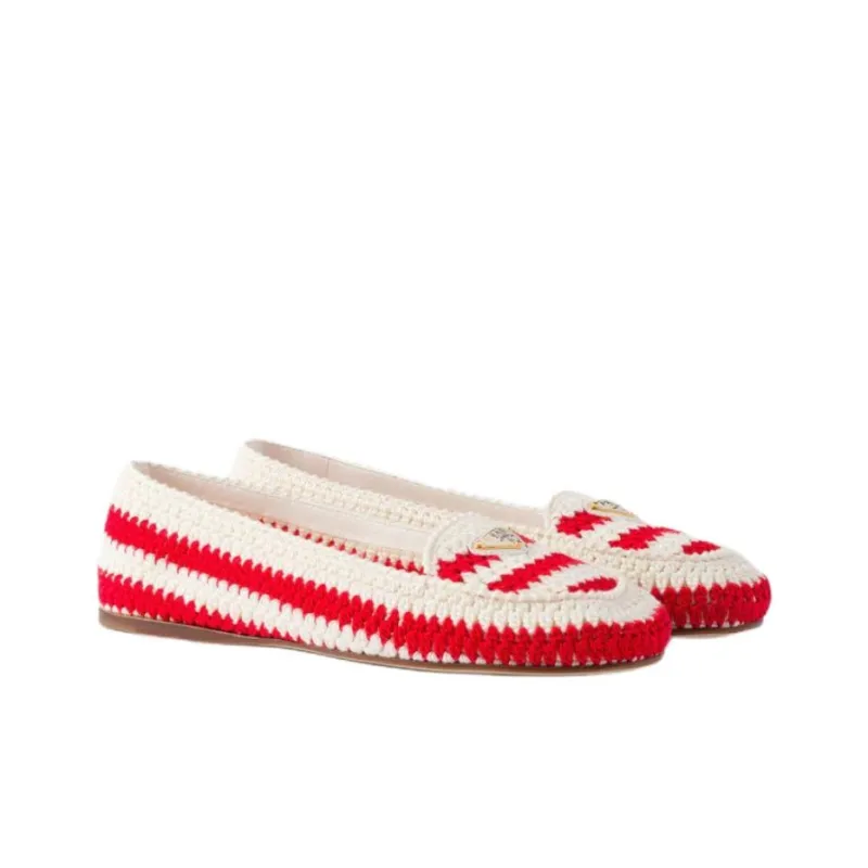 PRADA Mocassini Casual Single Shoes Women's Red-2