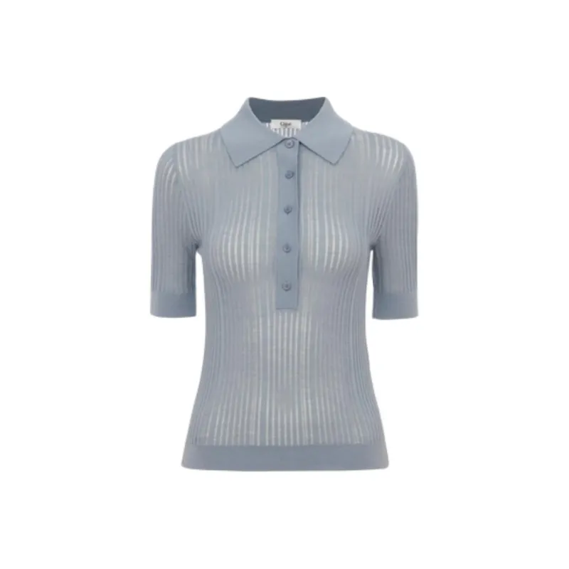 Chloé Fitted Knit Polo Shirt-0
