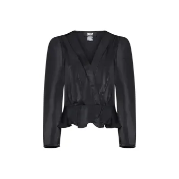 DKNY Pleat detail Satin finish Blouse