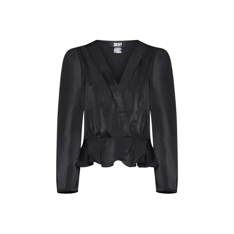 DKNY Pleat detail Satin finish Blouse-0